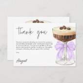 Bow Espresso Martini Vrijgezellenfeest Dank u Informatiekaartje (Voorkant / Achterkant)