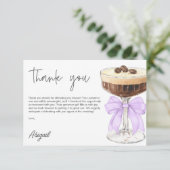 Bow Espresso Martini Vrijgezellenfeest Dank u Informatiekaartje (Staand voorkant)