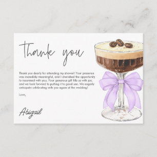 Bow Espresso Martini Vrijgezellenfeest Dank u Informatiekaartje