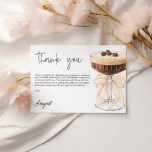 Bow Espresso Martini Vrijgezellenfeest Dank u Informatiekaartje
