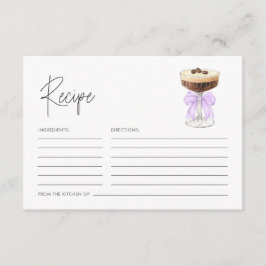 Bow Espresso Martini Vrijgezellenfeest Recept Informatiekaartje