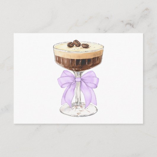 Bow Espresso Martini Vrijgezellenfeest - Registrat Informatiekaartje (Achterkant)