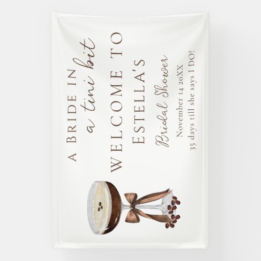 Bow Espresso Martini Vrijgezellenfeest Welkomstbor Spandoek (Verticaal)