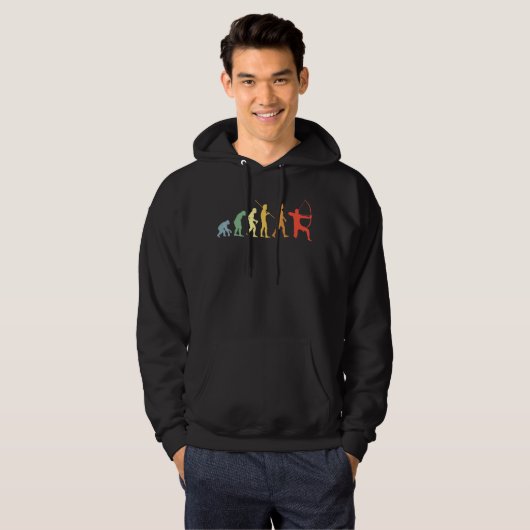 Bow Evolution Retro Archery Archer Hoodie (Voorkant volledig)