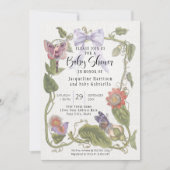 Bow Fairy Garden Flower  Bloemen Baby shower Kaart (Voorkant)