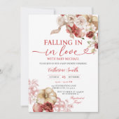 Bow Falling In Love Baby shower Apple Red Floral Kaart (Voorkant)