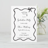 Bow fancy Afstuderen Uitnodiging en bekendmaking (Staand voorkant)