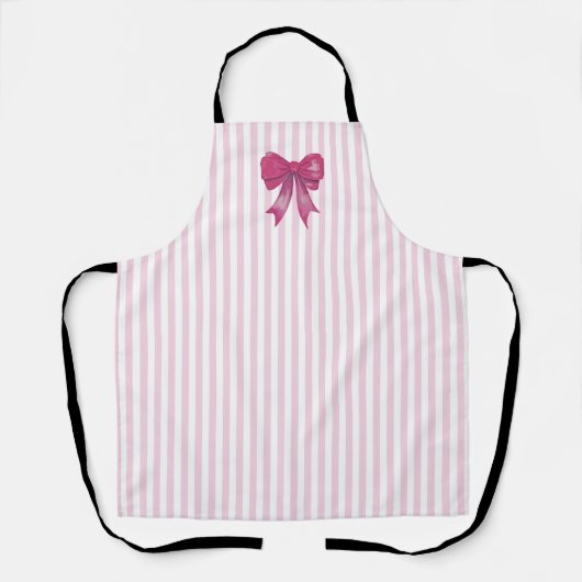 Bow Feminine Pink Stripe Schort (Voorkant)