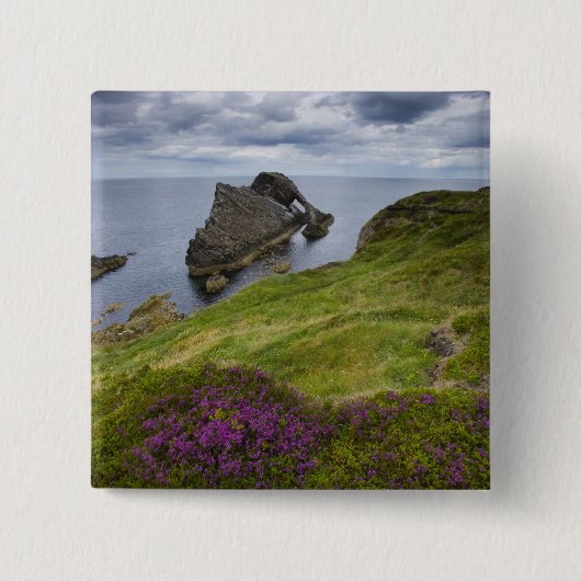 Bow Fiddle Rock, Portknockie, Schotland Vierkante Button 5,1 Cm (Voorkant)