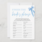 Bow Finish the Bride's Phrase Vrijgezellenfeest Ga Kaart (Voorkant)