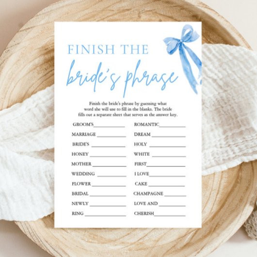 Bow Finish the Bride's Phrase Vrijgezellenfeest Ga Kaart