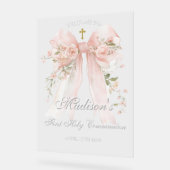Bow First Holy Communion Acrylic Sign Acryl Bord (Hoek)
