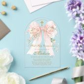 Bow First Holy Communion Girl - Boho Arch Acryl Uitnodigingen (Insitu (Huwelijk))