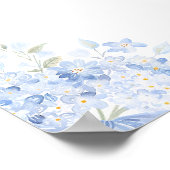 Bow Floral Aquarel Elegant Boy Baby shower Poster (Hoek)