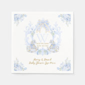 Bow Floral Aquarel Elegant Boy Baby shower Servet (Voorkant)