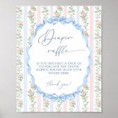  Bow Floral Baby shower Luier Raffle Poster (Voorkant)