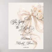 Bow Floral Bridal Shower Welcome Poster (Voorkant)