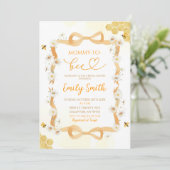 Bow Floral Daisy Mama naar Bee Vrijgezellenfeest Kaart (Staand voorkant)