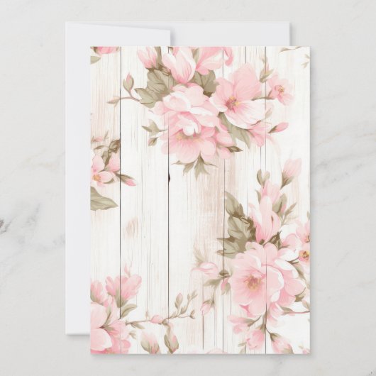 Bow Floral Fancy ONE Girl 1st Birthday Kaart (Achterkant)