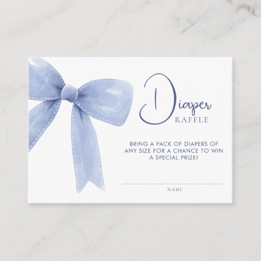 Bow floral pattern bow baby shower diaper raffle  informatiekaartje (Voorkant)