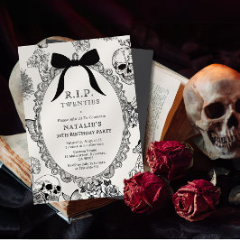 Bow Floral Skull RIP Twenties 30ste verjaardagsfee Kaart
