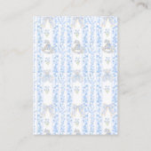 Bow Floral Teddy Bear Toile Boy Baby shower Boek Informatiekaartje (Achterkant)