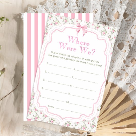 Bow Floral waar waren we Vrijgezellenfeest spel