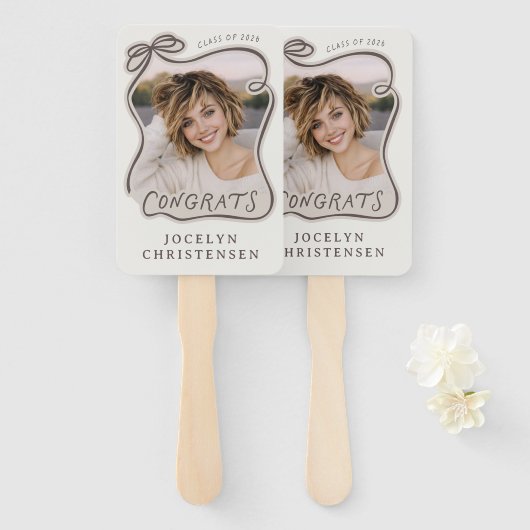 Bow Frame Photo Congrats Graduation  Handwaaier (Voorkant en achterkant)