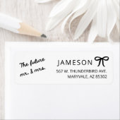 Bow Future Mr and Mrs Wedding Return Address Label (Insitu)