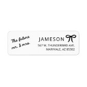 Bow Future Mr and Mrs Wedding Return Address Label (Voorkant)