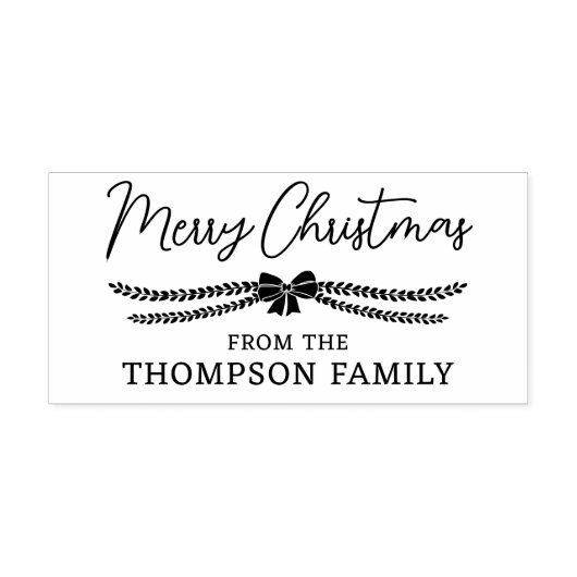 Bow & Garland Vrolijk kerstcadeau van familie Rubberstempel (Afrduk)