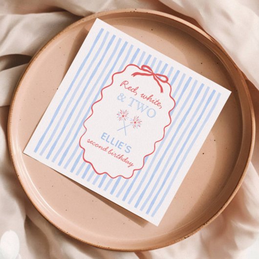 Bow Gestreepte 4 Juli Verjaardag Servetten