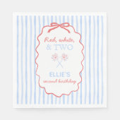 Bow Gestreepte 4 Juli Verjaardag Servetten (Voorkant)