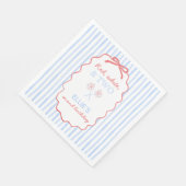 Bow Gestreepte 4 Juli Verjaardag Servetten (Hoek)