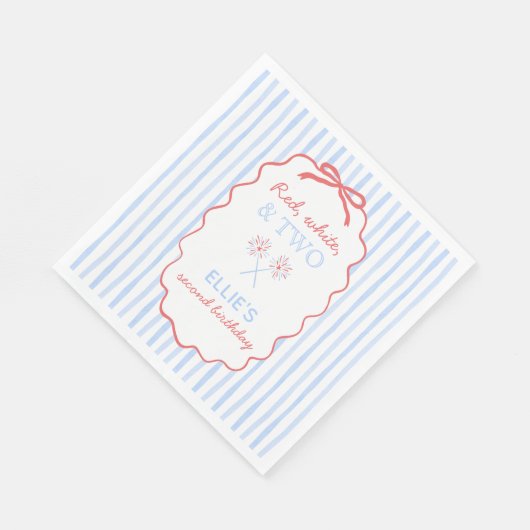 Bow Gestreepte 4 Juli Verjaardag Servetten (Hoek)