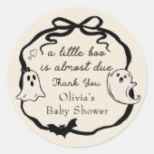 Bow Ghost Halloween Baby shower Sticker (Voorkant)