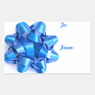 Bow & Gift Label Sticker in blauw