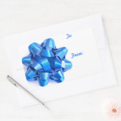 Bow & Gift Label Sticker in blauw (Envelop)