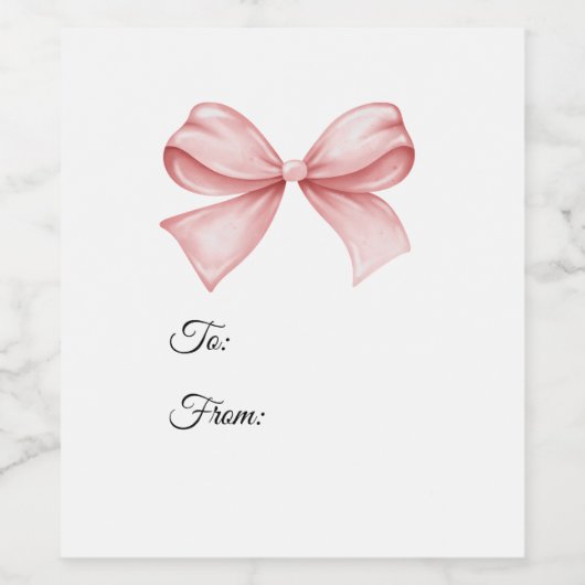 Bow Gift Tag Wijn Etiket (Enkel label)