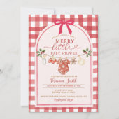Bow Gingham Clothesline Merry Little Baby Shower Kaart (Voorkant)