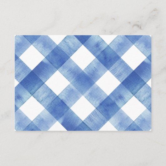 Bow Gingham Franse Teddybeer Diapper Raffle Informatiekaartje (Achterkant)