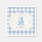 Bow Gingham French Teddy Bear Baby shower Servet (Voorkant)