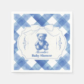 Bow Gingham French Teddy Bear Baby shower Servet (Voorkant)