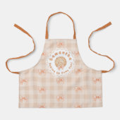 Bow gingham kinder bakken verjaardagsfeestje schort (Voorkant)