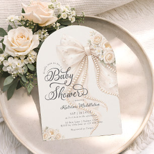 Bow Girl Baby Shower Kaart