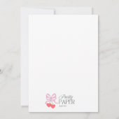 Bow girly uitnodigen voor verjaardag kaart (Achterkant)