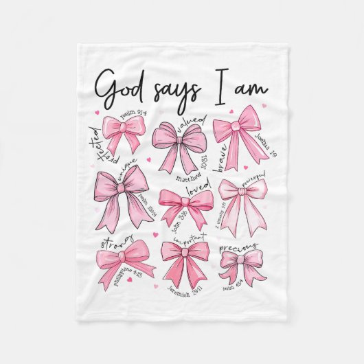 Bow God Say I Am Christian Girl Teen Women Bible V Fleece Deken (Voorkant)