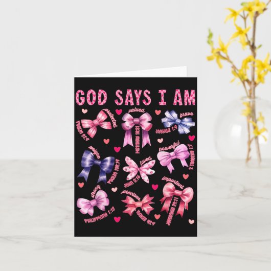 Bow God Say I Am Christian Girl Teen Women Bible V Kaart (Gele Bloem)