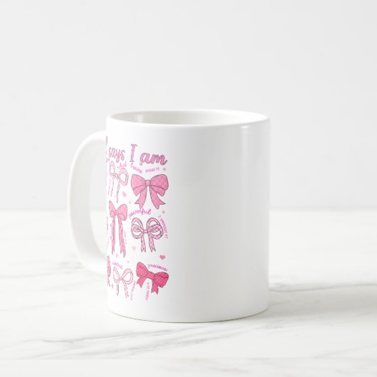 Bow God Say I Am Christian Girl Teen Women Bible V Koffiemok (Voorkant links)