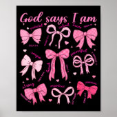 Bow God Say I Am Christian Girl Teen Women Bible V Poster (Voorkant)